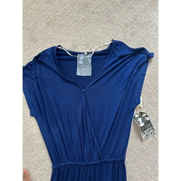 Young Fabulous & Broke Jumpsuit Navy Blue Wide Leg Size Medium NWT - Picture 2 of 3